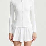 Long Sleeve Cropped Workout Coat Fitted Yoga Jacket