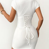 Corset Padded Sleeveless Dress Set