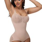 Sorelyne® Sexy Seamless Jacquard Bodysuit Tummy Control Spaghetti Strap Shapewear
