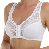 Breathable Lace Front Closure Wire-free Smooth Back Shaping Bra