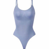 Seamless Round Neck Tummy Control Thong Tank Top Body Shaper Bodysuits