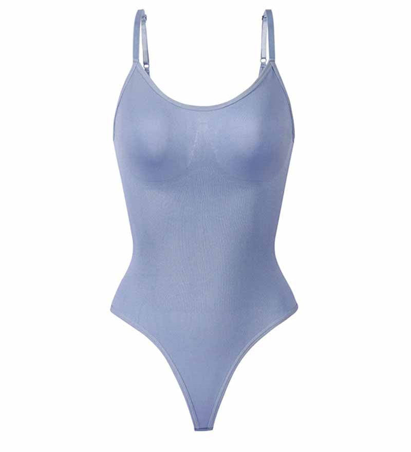 Seamless Round Neck Tummy Control Thong Tank Top Body Shaper Bodysuits