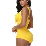 Neckband style Butt Lift One-Piece Swimsuit