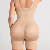 Full-Body Compression Girdle Shaper with Mesh Thigh Panels