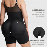 Full-Body Compression Girdle Shaper with Mesh Thigh Panels