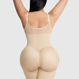 Full-Body Compression Girdle Shaper with Mesh Thigh Panels