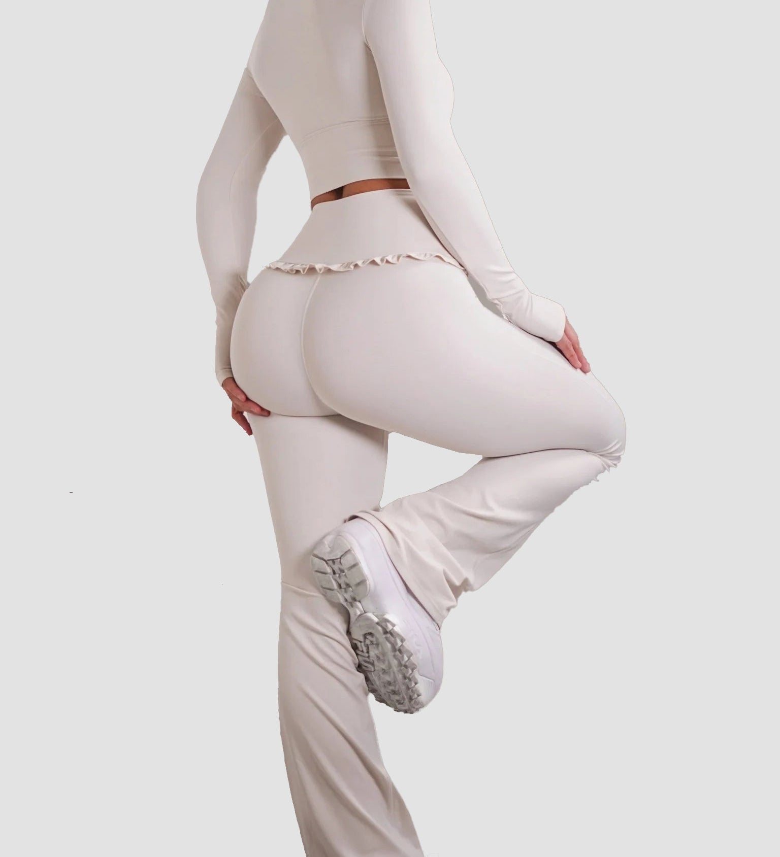 Ballet Ruffle Sports Tight-Fitting Height Elasticity Fitness Yoga Set
