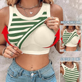 Round Neck Ribbed Tank Top Built In with Bra Padded