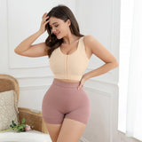 Sorelyne® Women Front Closure Wirefree Padded Support Workout Crop Beige Sports Bra