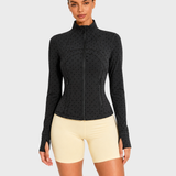 Long Sleeve Cropped Workout Coat Fitted Yoga Jacket