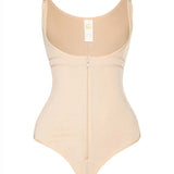Women's Sexy Tummy Control Open Bust Body Shaper Zipper Plus Size Thong Shapewear
