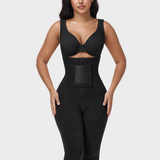 Double Compression Tummy Control Mid-length Shapewear with Detachable Waist Trainer
