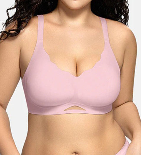 Women's Solid Seamless Breathable Wireless Push Up Bra