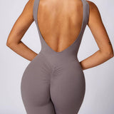 Sleeveless Butt Lifting Flare Jumpsuit