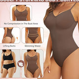 Seamless Round Neck Tummy Control Thong Tank Top Body Shaper Bodysuits