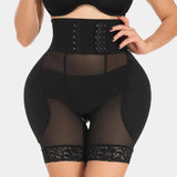 Women's Hourglass Corset Breathable Mesh Shaping Shorts With Sponge Pads