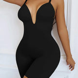 Seamless Solid Underwire V Backless Shapewear Bodysuit