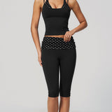 Two Piece Workout Set Halter Cami Crop Top with Capri Leggings