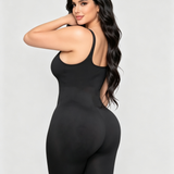 Square Neck Thin Strap Slim Fit Full Length Shaping Jumpsuit