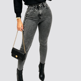 High Waist Button Fly Butt Lifting Skinny Jeans