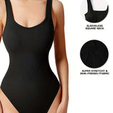 Women's Shapewear Bodysuits Sexy Ribbed Sleeveless Square Neck Tank Tops