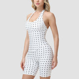 Hourglass Figure Corset Romper in Polka Dot Two Piece Set
