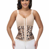 Sorelyne® Women's Boned Latex Zipper Corset Tummy Control Body Shaper Vest With Bra