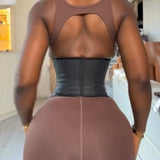 Waist Trainer Faux Leather Slimming Belt