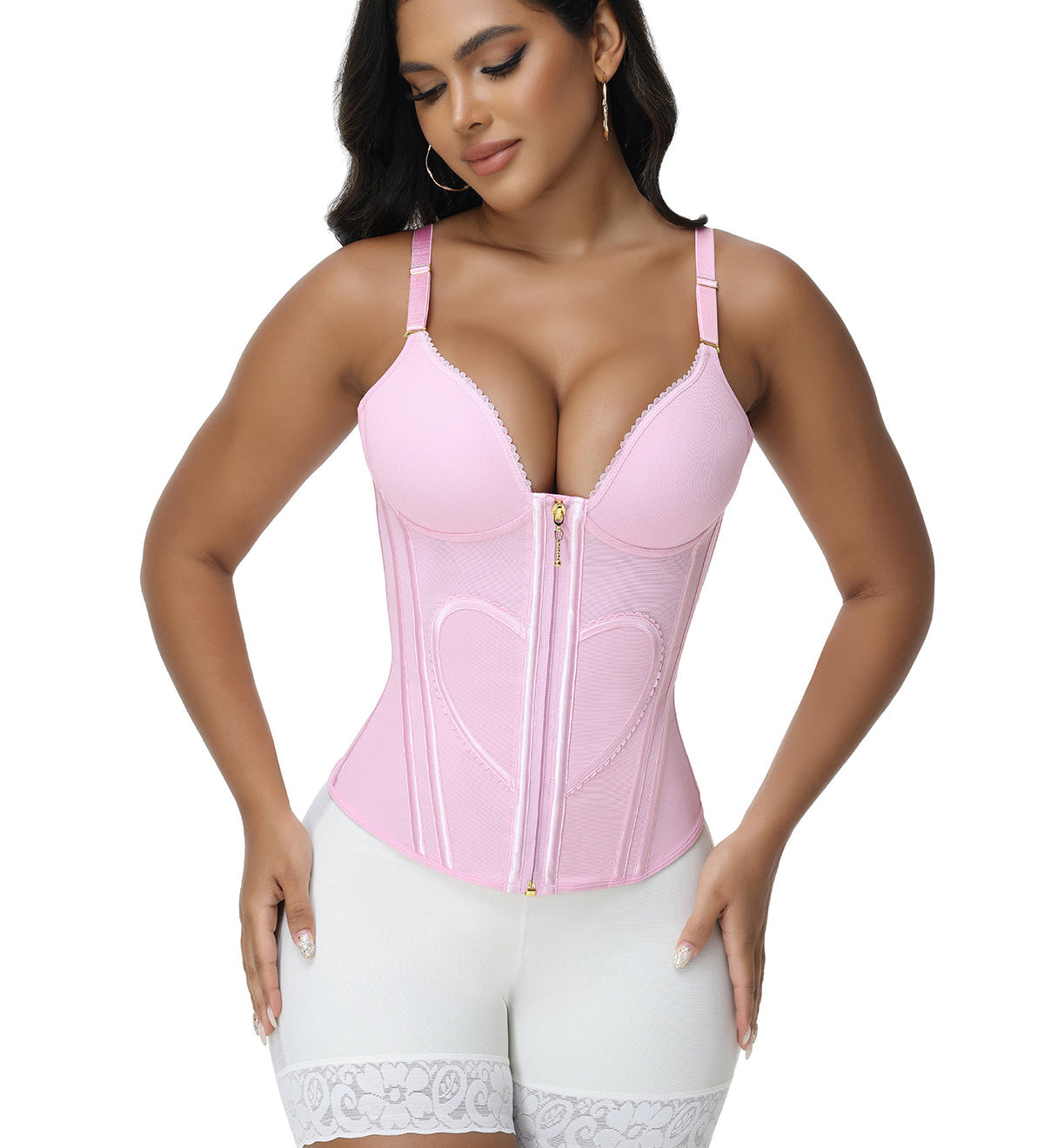Sorelyne® Girdles Colombianas Love Pattern Corset Top Zipper Waist Trainer