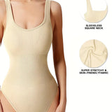Women's Shapewear Bodysuits Sexy Ribbed Sleeveless Square Neck Tank Tops