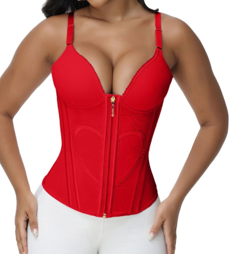 Sorelyne® Girdles Colombianas Love Pattern Corset Top Zipper Waist Trainer
