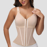 Sorelyne® Women's Boned Latex Zipper Corset Tummy Control Body Shaper Vest With Bra