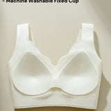 Wire Free Seamless Thin Breathable Bra with Delicate Floral Lace