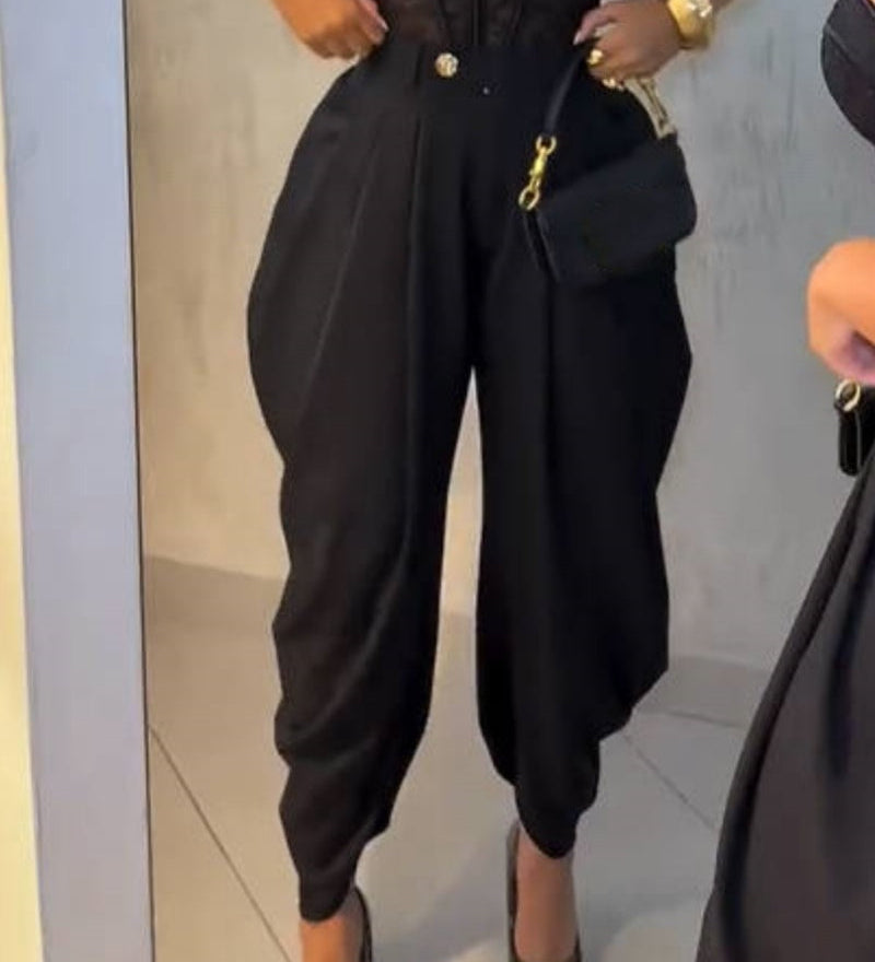 Sorelyne® Leisure High Waisted Pleated Wide Leg Harem Pants