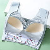 Full Coverage Elegant Floral Lace Push up Wireless Bra
