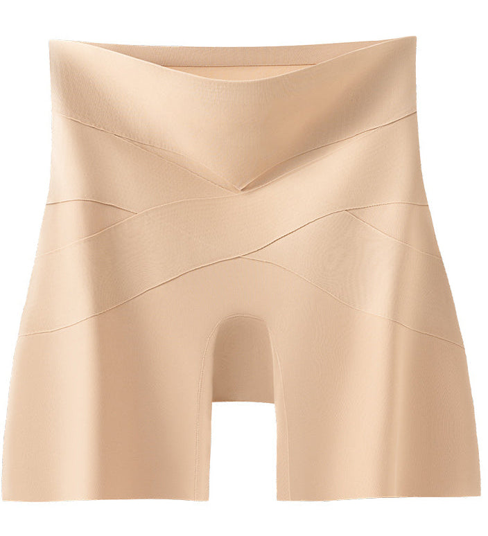 High Waist Seamless Cross Mesh Splice Tummy Control Butt Lifting Underwear Shaper Shorts