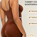 Lace-trimmed Tummy Control Zipper Shapewear Bodysuit