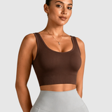 U Neck Sleeveless Seamless Crop Yoga Tank Top