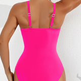 Sexy Deep V Mesh Backless One Piece Shapewear Swimsuit