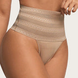 Women's High Waist Shaping Thong Breathable Tummy Control Shapewear Panty