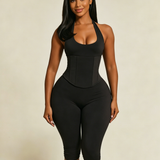 Hourglass Figure The Corset Body Shaper Waist Cincher Capri Jumpsuit Two-Piece Set