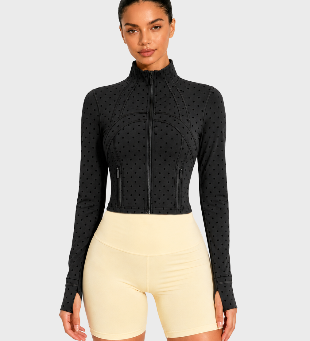 Long Sleeve Cropped Workout Yoga Jacket