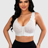 Front Hook Lace Scalloped Edge Plus Size Shapewear Bra