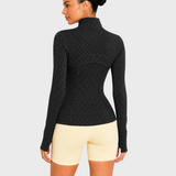 Long Sleeve Cropped Workout Coat Fitted Yoga Jacket
