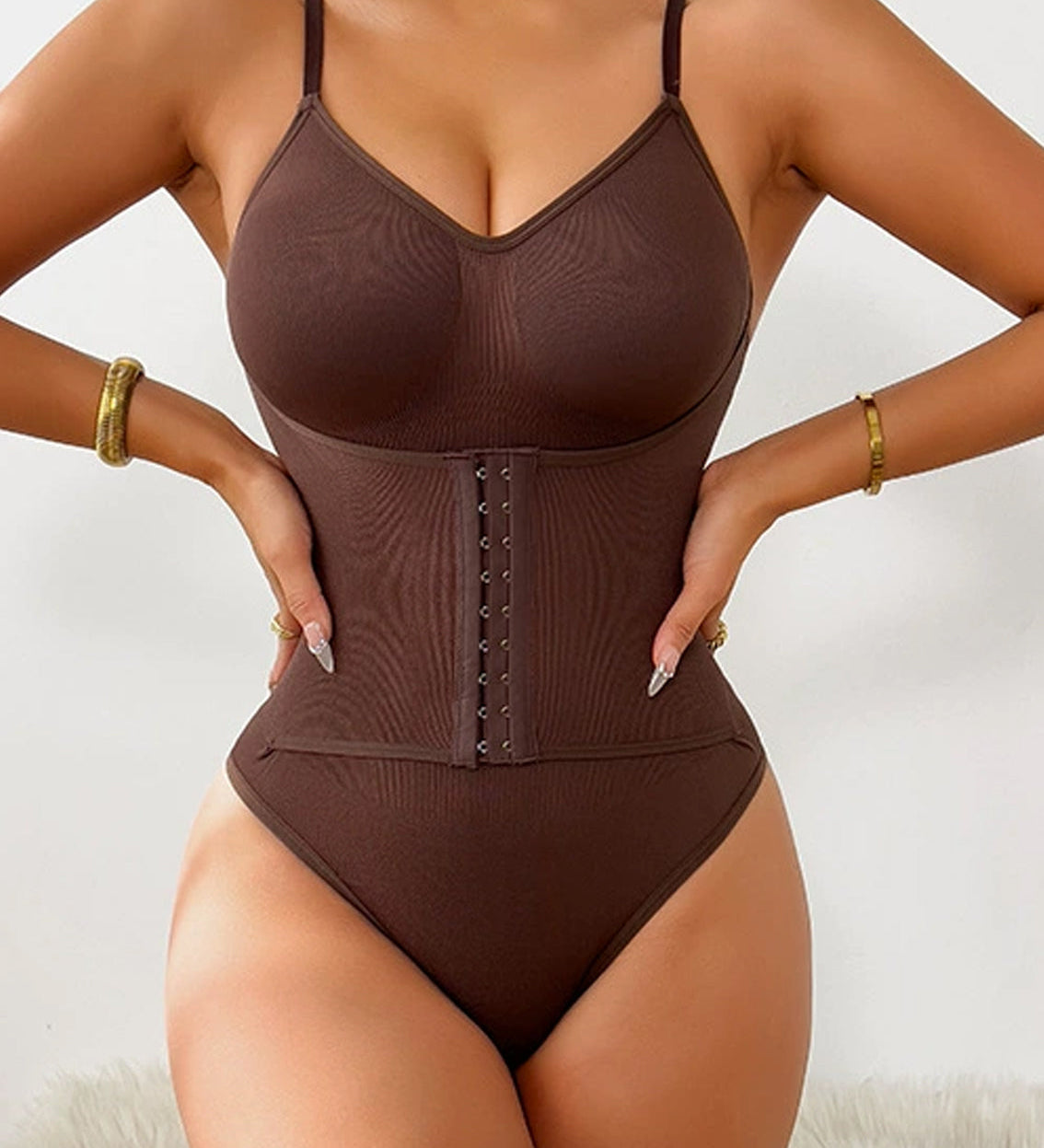 Waist Enhanced Double Layer Tummy Control Shapewear Bodysuit