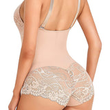 Lace V neck Tummy Control Sculpting Full Body Shapewear Bodysuit
