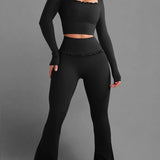 Ballet Ruffle Sports Tight-Fitting Height Elasticity Fitness Yoga Set