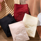 Sexy Lace Seamless Ice Silk High Waist Tummy Control Shaping Panties