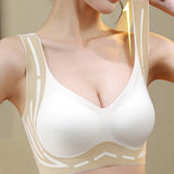 Contrasting Colors Seamless Wire Free Push Up Sleep Bra