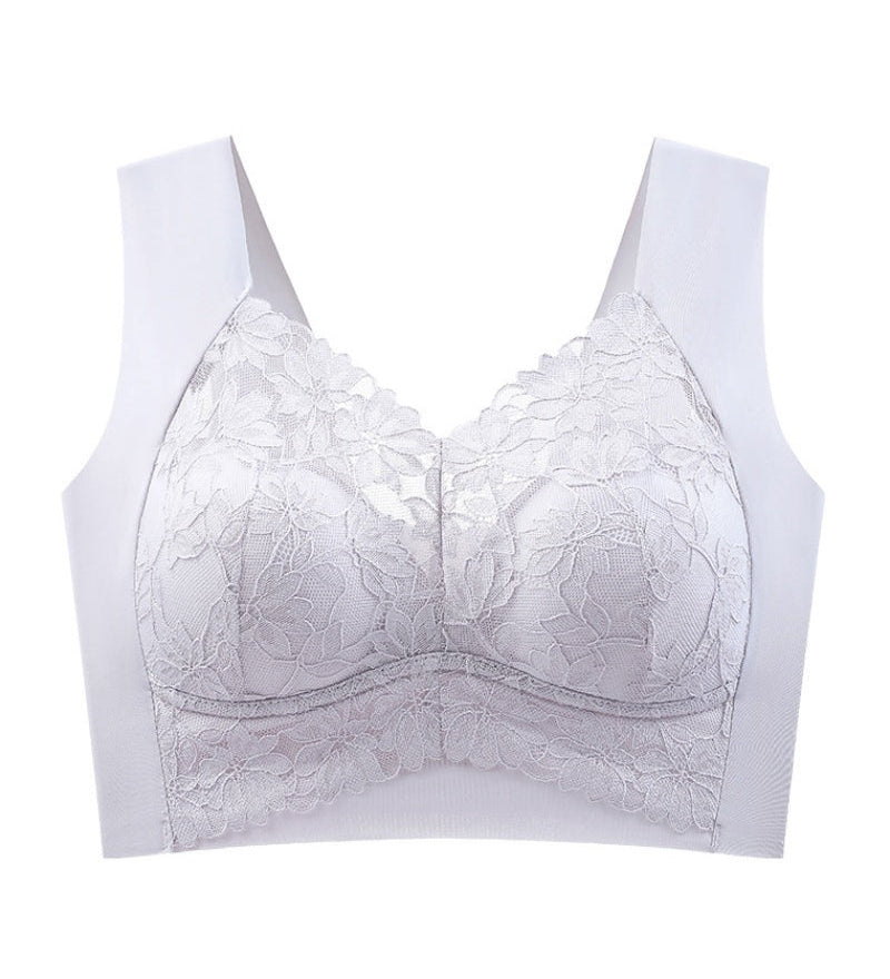 Widen Straps Lace Seamless Breathable Wire Free Vest Bra